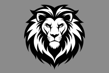 Silhouette vector design of a lion head icon