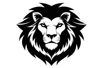Silhouette vector design of a lion head icon