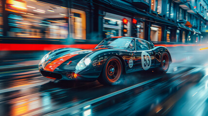  Need for Speed.  High-Speed  Sport Car in Urban Surrounding