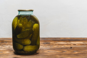 Jar of Pickles on Wooden Table