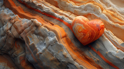 Heart Natural Stone on a colorful background . wallpaper, postcard, card