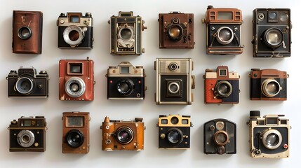 A collection of vintage cameras