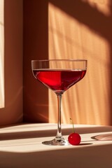 Glistening Red Cocktail in Ambience