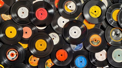 A collection of vintage vinyl records