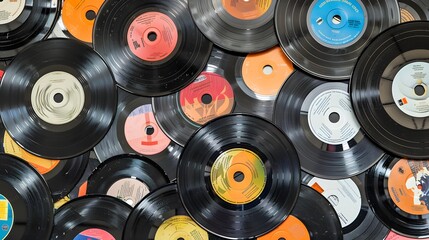 A collection of vintage vinyl records