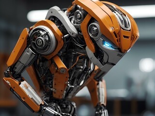 Fototapeta premium technological robot focused on work