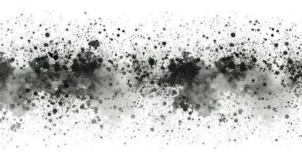 Abstract black ink splatter on white background, suitable for graphic design elements or textures.
