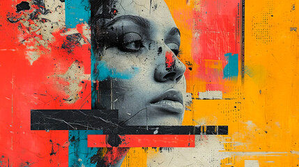 Abstract Portrait Collage. Modern Design