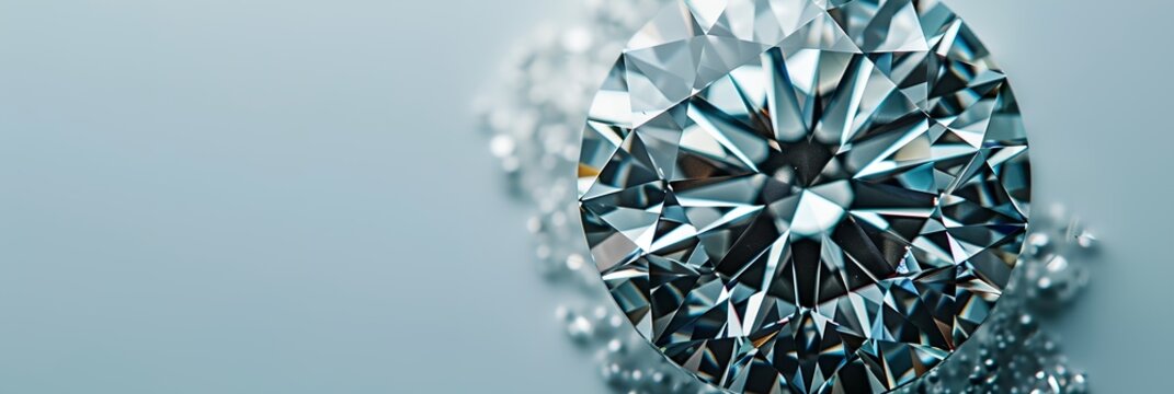 Diamond, big clear shiny gemstone