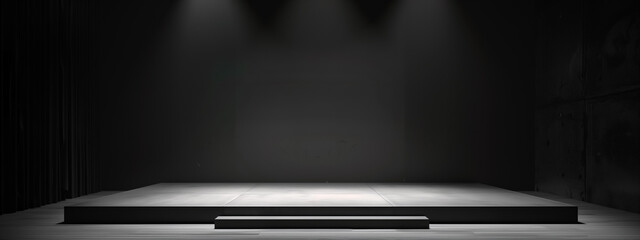 empty stage with minimalist banner design