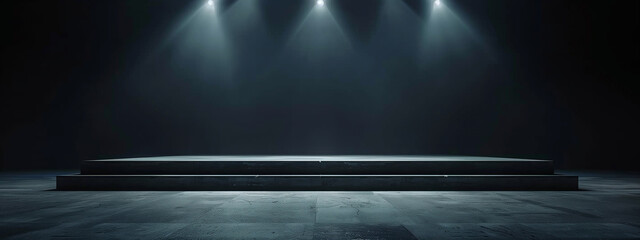 empty stage with minimalist banner design