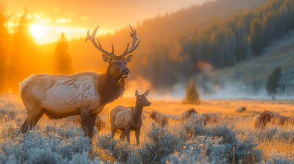 Deer Herd in the Heart of Yellowstone