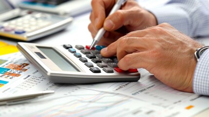 Close-up of Calculator and Documents