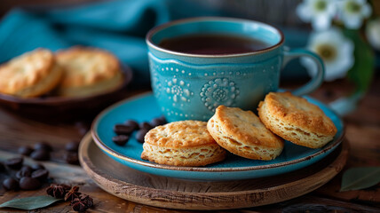 Freshly Brewed Tea Served with Homemade Biscuits