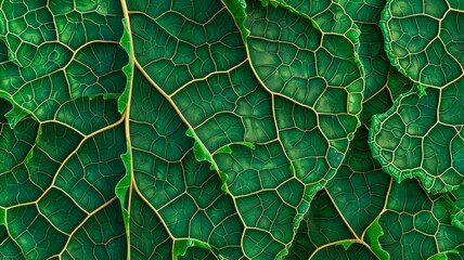 A Close-up Look at Leaf Texture & Chlorophyll - obrazy, fototapety, plakaty