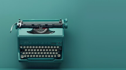 Fototapeta na wymiar The Vintage Teal Typewriter