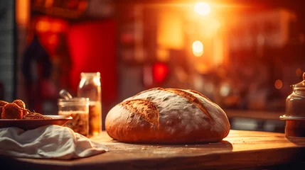 Outdoor-Kissen Morning Light and Fresh Bread © EwaStudio