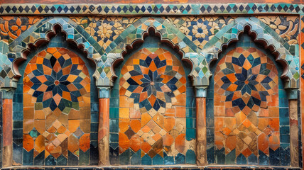 Alluring Moroccan Tile Wall in Warm Light