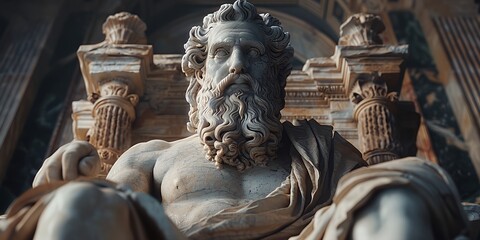 Zeus statue, ancient Greek mythology god