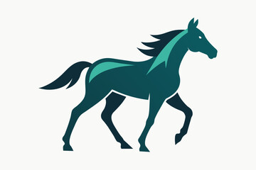 Flat Design Vector Illustration of Horse Silhouette 