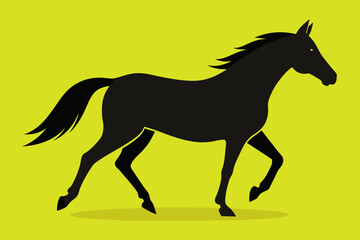 Flat Design Vector Illustration of Horse Silhouette 
