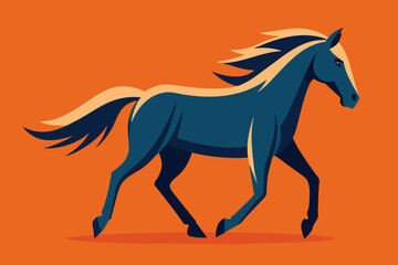 Flat Design Vector Illustration of Horse Silhouette  © AL