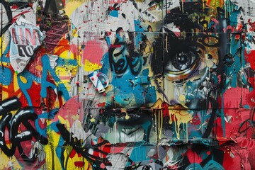 Urban Fusion: Street Art Inspired Mixed Media Artwork Featuring Street Culture