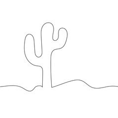 Obraz premium Hand drawn cactus plants in a cartoon style including agave, aloe vera and cacti in pots. Line art with no fill. Used in web , templates . Isolated on white background&nbsp;in&nbsp;eps&nbsp;10.