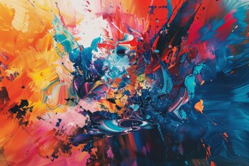 Colorful Abstract Artwork Evoking Profound Emotions and Expressions. - obrazy, fototapety, plakaty