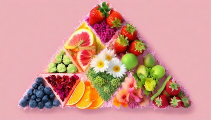 Obraz na płótnie Canvas ernährungspyramide aus gesunde Früchte. 