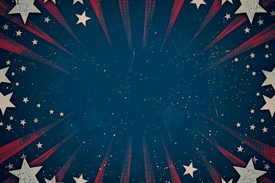 Dark blue background with stars and stripes, suitable for patriotic events or themes Generative AI