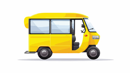 Obraz na płótnie Canvas Auto rickshaw icon flat style isolated vector illus