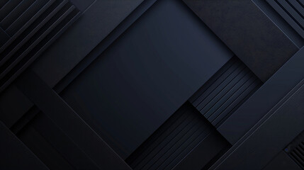 Elegant dark geometric shapes creating a minimalist black textured backdrop - obrazy, fototapety, plakaty