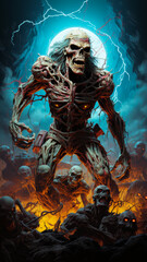Fototapeta premium skull art style