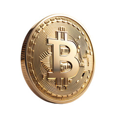 cryptocurrency bitcoin golden coins isolated on white