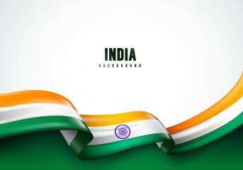 Waving Indian Banner. India Flag Concept.