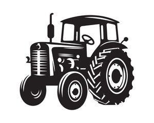 tractor silhouette vector icon graphic logo design