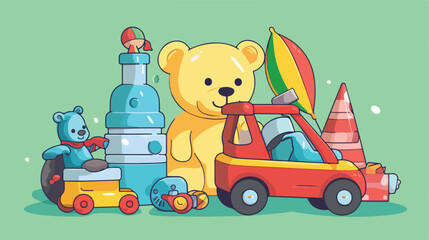 Obraz na płótnie Canvas Baby toys design over colorful background vector il