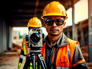 Fototapeta premium worker in a helmet