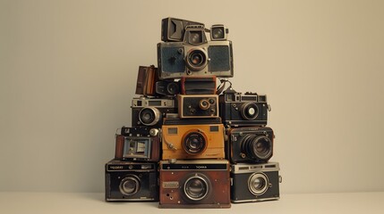 A collection of vintage cameras