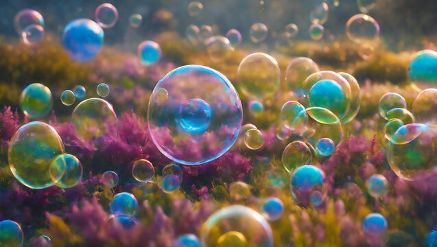 Colorful bubbles background wallpaper theme image, round part illustration, fun, soap bubbles ULTRA HD 8K