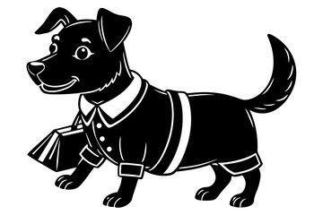 Cute dog t in School Uniform with Bag 