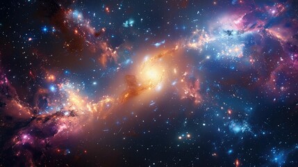 Captivating Cosmic Cluster A Mesmerizing Panorama of Intertwining Galaxies Across the Vast Expanse of the Universe