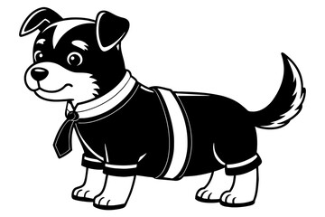 Cute dog t in School Uniform with Bag 