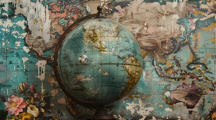A vintage globe