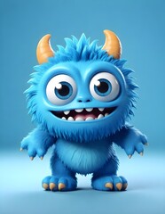 Obraz premium A Blue cartoon monster animal