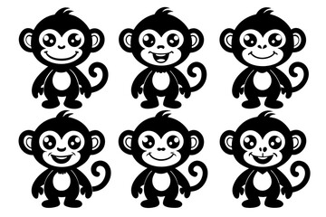 Cute monky Icon Vector Illustration 