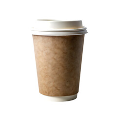 3d paper coffee cup isolated on transparent background