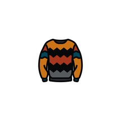 Original vector illustration. The icon of a warm knitted sweater with a pattern.