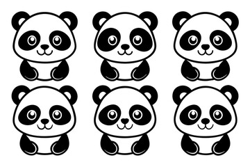 Cute panda Icon Vector Illustration 